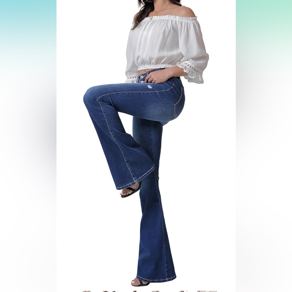 KanCan Blue Flare Wide Leg Jeans